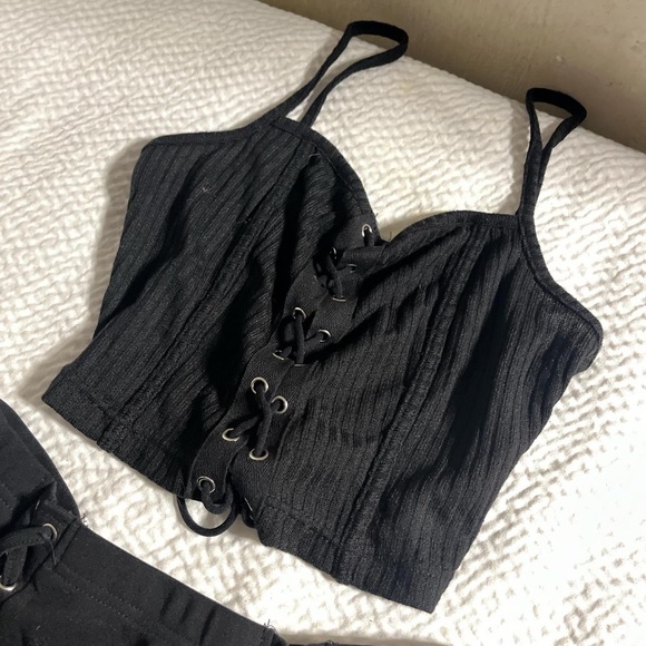Black Set of 2 Top & Skit Both Size S - Picture 2 of 4